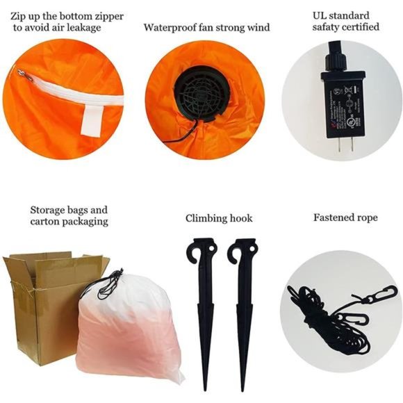 4FT Halloween Inflatable Pumpkins Decor Blow up Pumpkin Stacked Halloween Decor - Picture 6 of 6